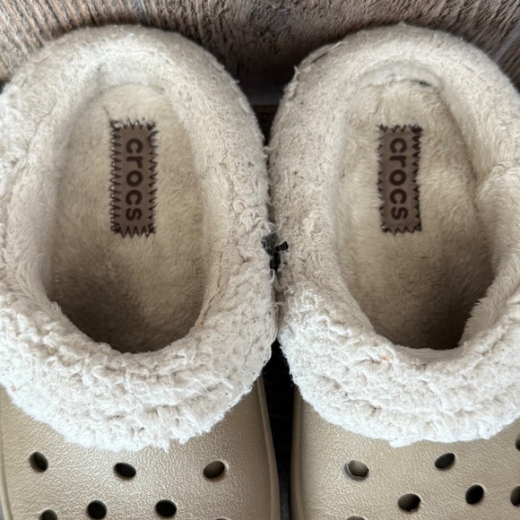 Little Kids Crocs Classic Lined Taupe Casual Comfort Slip On Clogs Shoes Size 12 - Picture 8 of 11
